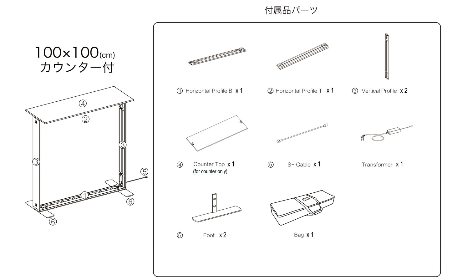 LUFASモバイル 100×100 カウンター付 (価格はお問合せください)